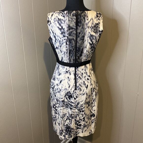 Elite Tahari 2 Antoinette Sheath Midi Dress Sleeveless Back Zipper and Button - Picture 4 of 7